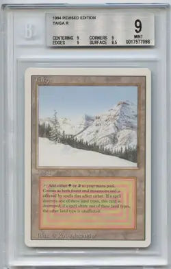 1994 MAGIC THE GATHERING REVISED EDITION TAIGA BGS 9 (w/ subs) Dual Land - Image 1