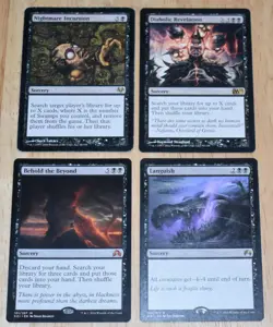 MTG 4x Rare Black Nightmare Incursion, Diabolic Revelation, Behold the Beyond - Image 1