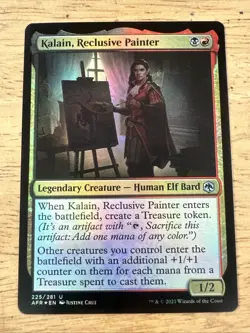 Kalain, Reclusive Painter #225 (Foil) (NM) Forgotten Realms AFR Magic MTG - Image 1