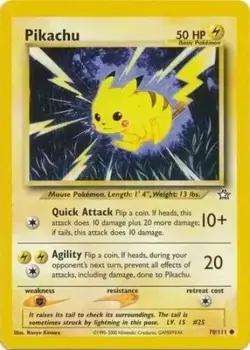Pikachu 70/111 Neo Genesis Pokemon Card LP - Image 1