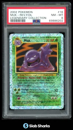 2002 POKEMON LEGENDARY COLLECTION #16/110 MUK REVERSE HOLO PSA 8 - Image 1