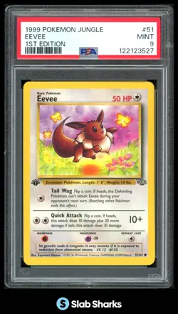 1999 POKEMON JUNGLE 1ST EDITION #51/64 EEVEE PSA 9 - Image 1
