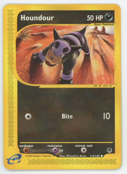 Houndour 113/165 Common Expedition Base Set Pokemon Card 2002 WOTC E Reader - Image 1