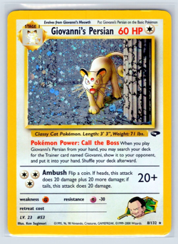 Giovanni's Persian #8/132 - Gym Challenge - Holo Rare - MP Played - Pokemon - Image 1