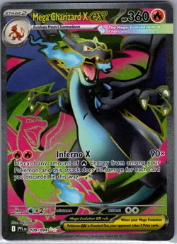 Mega Charizard X ex - 109/094 ME02: Phantasmal Flames - Pokemon Card - NM - Image 1