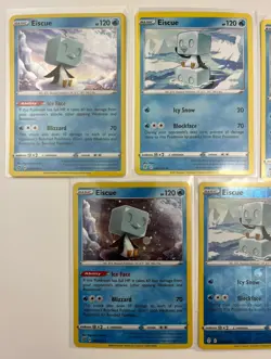 5 Card Lot Eiscue 054/192 Cosmos Holo Rare Pokemon 054/192 Rebel Clash TCG - Image 3