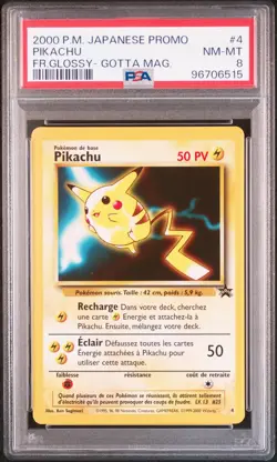 Pikachu Pokemon 2000 Glossy Gotta Magazine Black Star Promo French #4 PSA 8 - Image 1