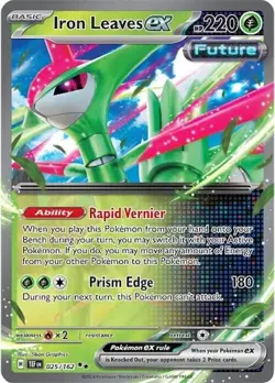 Pokemon SV05: Temporal Forces Iron Leaves ex 025/162 Double Rare - Image 1