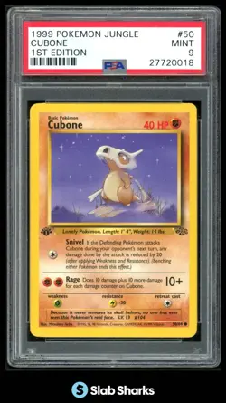 1999 POKEMON JUNGLE 1ST EDITION #50/64 CUBONE PSA 9 - Image 1