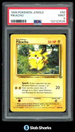 1999 POKEMON JUNGLE #60/64 PIKACHU PSA 9 - Image 1