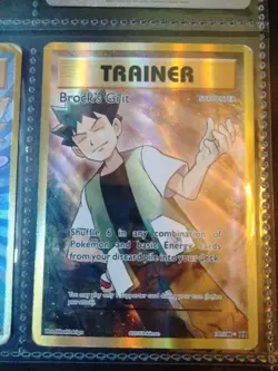 Brock's Grit Pokemon Trainer 107/108⭐Ultra Rare Reverse Holo Pokemon 2016 CardLP - Image 1
