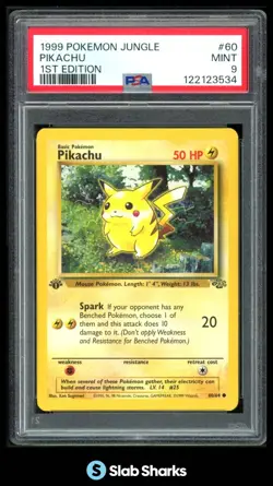 1999 POKEMON JUNGLE 1ST EDITION #60/64 PIKACHU PSA 9 - Image 1
