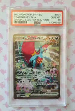 2023 POKEMON PAR EN-PARADOX RIFT #251 ROARING MOON EX PSA 10 - Image 1