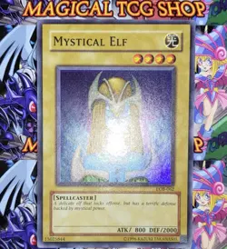Yugioh Mystical Elf LOB-062 Super Rare Foil Shift Original Print Konami 2002 - Image 4