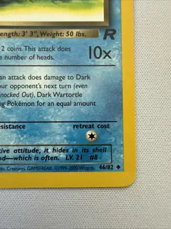 Dark Wartortle 46/82 Team Rocket Regular Vintage Pokemon Card - Image 3