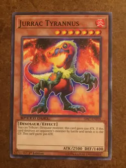 Jurrac Tyrannus SBSC-EN018 Yugioh Trading Card - Image 1