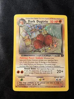 Pokemon Dark Dugtrio TCG 6/82 Rare Holo Card LP Team Rocket - Image 1
