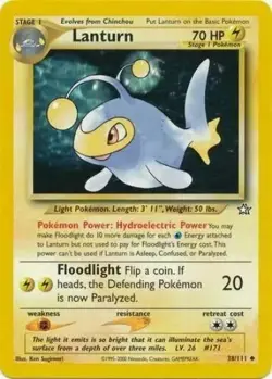 Lanturn 38/111 Neo Genesis Pokemon Card LP - Image 1