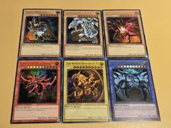 Yugioh 2023 Legendary Collection All 6 Cards Near Mint Set, God Cards, Blue Eyes - Image 1