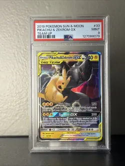 Pikachu & Zekrom GX 33/181 Holo PSA 9 Mint Team-Up Card - Image 1