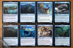 Set of 8 Large Blue Sea Creatures Kraken Leviathan Whale *Magic MTG Cpmmander* - Image 1