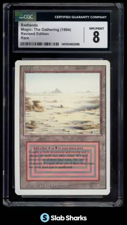 1994 MAGIC: THE GATHERING REVISED EDITION BADLANDS RARE CGC 8 - Image 1