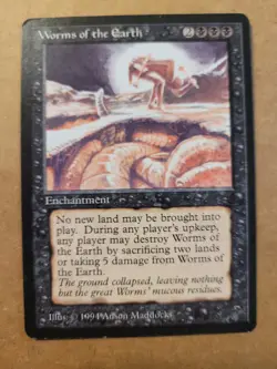 Worms of the Earth [The Dark] Magic MTG English Black 1994 (Anson Maddocks) LP - Image 1