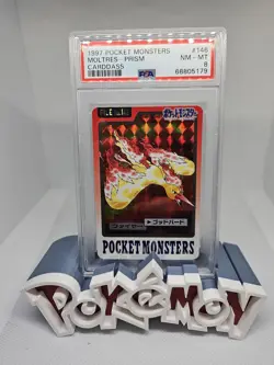Moltres Pokemon 1997 Prism Bandai Carddass Japanese #146 PSA 8 - Image 1