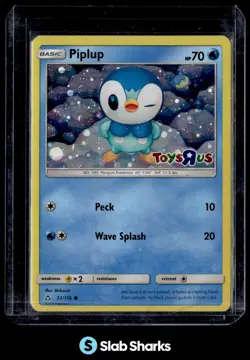2018 POKEMON SUN & MOON ULTRA PRISM #32/156 PIPLUP TOYS R US PROMO HOLO - Image 1