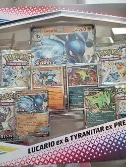 Pokemon Lucario Ex & Tyranitar Ex Premium Collection Prismatic Evolutions TCG - Image 3