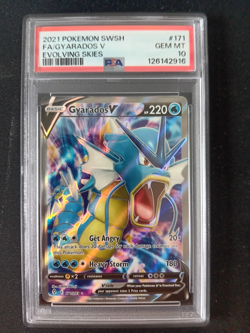 2021 Pokemon Sword & Shield Evolving Skies GYARADOS V #171 Full Art PSA 10 Gem?? - Image 1