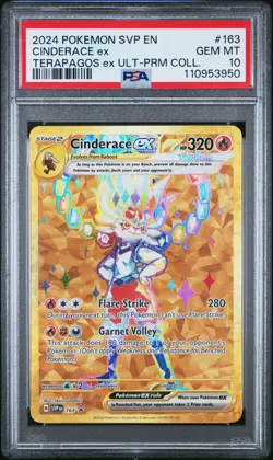 2024 POKEMON SVP EN-SV BLACK STAR PROMO #163 CINDERACE EX PSA 10 - Image 1