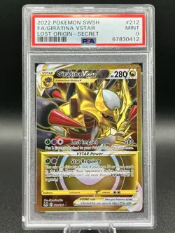 Giratina VSTAR PSA 9 MINT Gold Secret Rare 212 Lost Origin Pokemon TCG - Image 1
