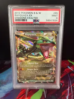 Rayquaza EX 85/124 EX - Black & White Dragons Exalted Pokemon TCG PSA 9 - Image 1
