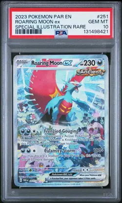 2023 POKEMON PAR EN-PARADOX RIFT #251 ROARING MOON EX PSA 10 - Image 1
