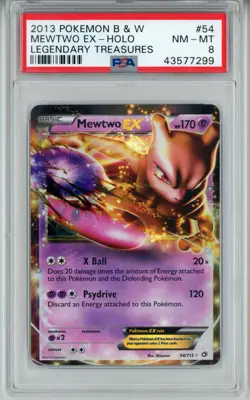 2013 POKEMON LEGENDARY TREASURES MEWTWO EX #54 HOLO FOIL PSA 8 NM #43577299 - Image 1