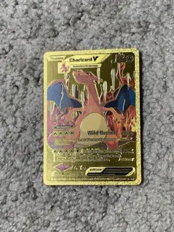 Pokemon Charizard V HP508 Wild Flames Rare Gold Accent Foil Fan Art Cards - Image 2