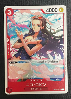 One Piece Card Game TCG OP01-017 R Nico Robin Bandai Made in Japan Anime Prism - Image 1
