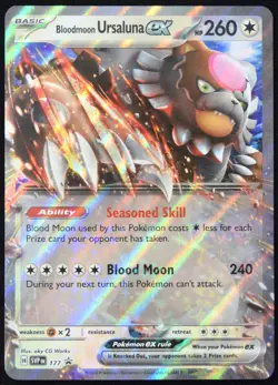 Pokemon TCG Bloodmoon Ursaluna ex SVP 177 2024 S&V Black Star Promo Card - LP - Image 1