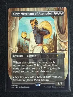 MTG Secret Lair Encyclopedia of Magic the Gathering Gray Merchant of Asphodel - Image 1