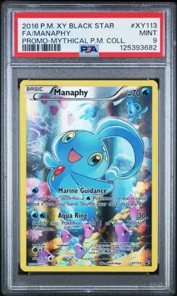 2016 POKEMON XY BLACK STAR PROMO MYTHICAL POKEMON COLL FULL ART/MANAPHY PSA 9 - Image 1
