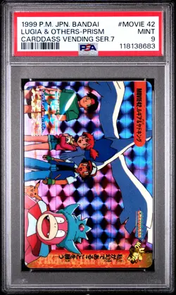 1999 POKEMON JPN BANDAI CARDDASS VENDING SER 7 LUGIA & OTHERS-PRISM PSA 9 - Image 1