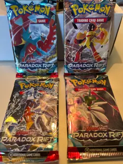 Paradox Rift, 4 Booster Pack Lot, Factory Sealed Art Set, Pokemon TCG, Fast Ship - Image 1