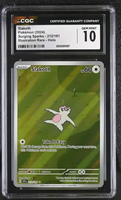 Pokemon Scarlet & Violet Surging Sparks Slakoth #212/191 CGC 10 - Image 1