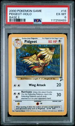 2000 POKEMON BASE SET 2 #14 PIDGEOT-HOLO PSA 6 - Image 1