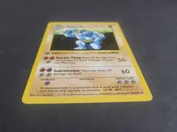 1999 Pokemon Base 1st Edition Shadowless #34 Machoke (LP) - Image 3