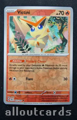 2024 Pokemon Surging Sparks Victini Reverse Holo 021/191 NM/M - Image 1