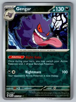 Gengar 057/091 Reverse Holo Pokemon SV: Paldean Fates NM - Image 1