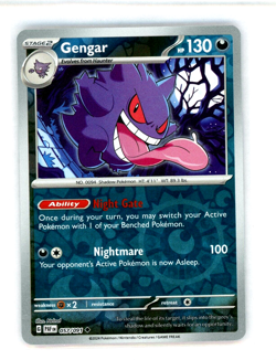 Pokemon Paldean Fates Gengar Reverse Holo Uncommon Card 057/091 NM - Image 1