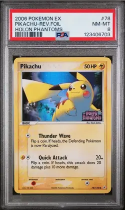 Pokemon Pikachu 2006 EX Holon Phantoms Reverse Holo #78 PSA 8 ??New Cert?? - Image 1